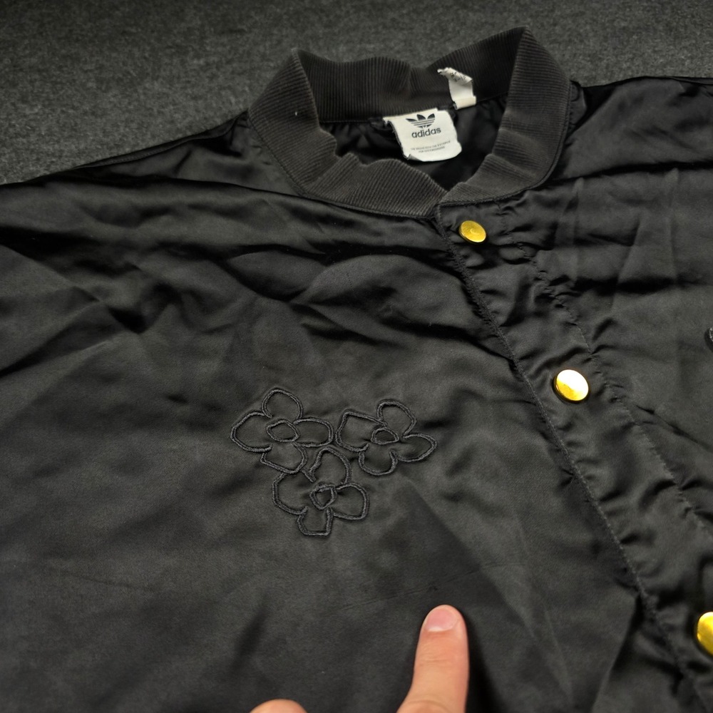 Adidas x Mark Gonzales Shmoo Bomber Jacket Black Gold Snap Front Men's 2XL - Picture 16 of 16